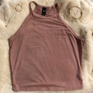 Windsor | Suede-texture | Rose | Halter Crop Top